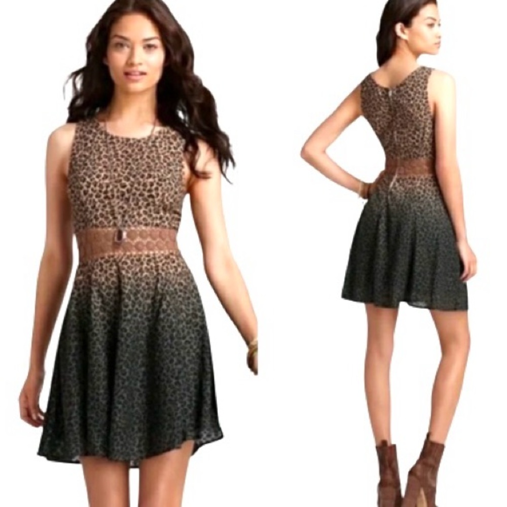 Free People Leopard Print Dress - Brown and Black